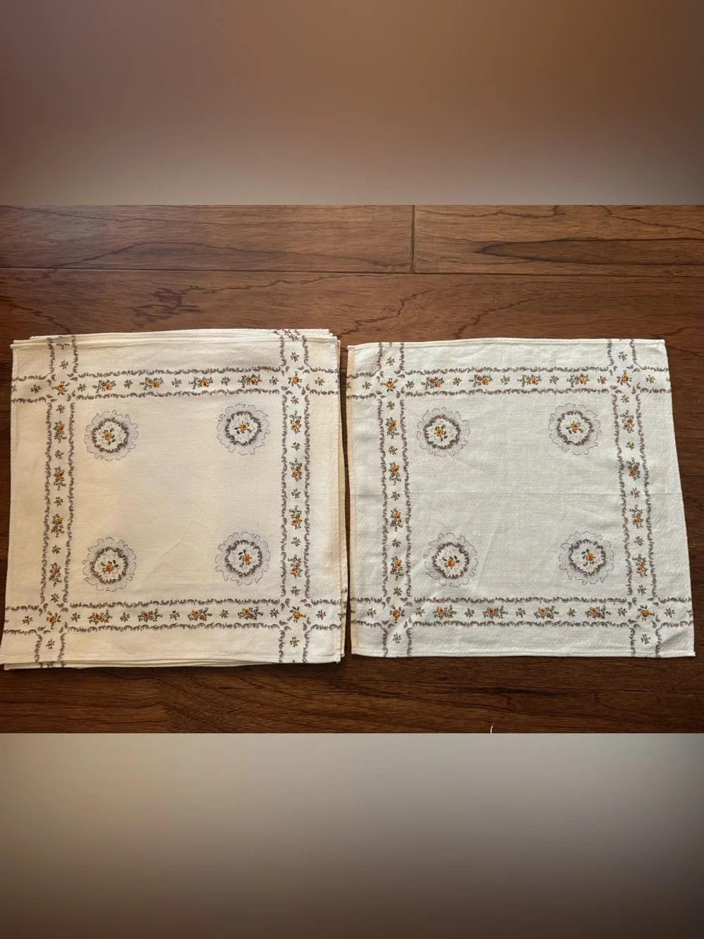 12 Vintage 1950’s Cream Cotton/Rayon Blend Napkins - Classic Home Dining